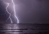 Thunderstorm above the city of Terneuzen