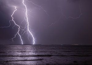 Thunderstorm above the city of Terneuzen