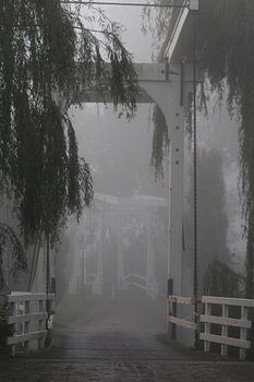 Two bridges in the fog.