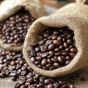 Säcke mit Kaffeebohnen