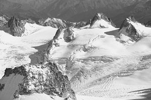 Mont-Blanc in Schwarz und Weiß