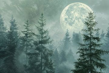Mystiek bos van Poster Art Shop