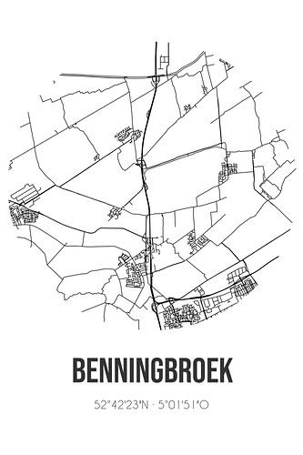 Benningbroek (Noord-Holland) | Landkaart | Zwart-wit