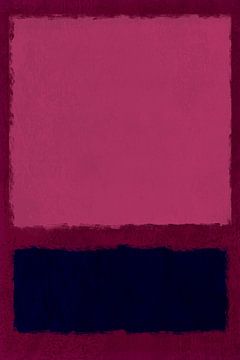 Abstrakte minimalistische Landschaftsmalerei in Neonpink und Weinrot. von Abstrakte minimalistische Kunst