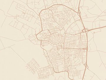 Terracotta style map of Bergen op Zoom by Map Art Studio