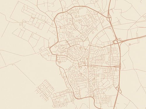 Carte de Bergen op Zoom au style Terracotta