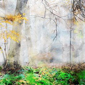 Wald Aquarell von Peter Bolman
