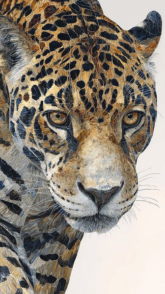 Luipaard in Mozaïek van Kleur en Textuur van Eva Lee