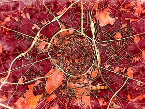 Karte von Leuven im stil 'Amber Autumn'