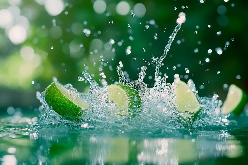 Lime splash in refreshing green by Poster Art Shop