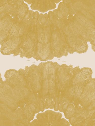 Moderne abstracte kunst. Organische vormen in wit en geel.