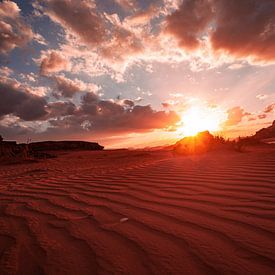 Wadi Rum zonsondergang van Astrid van der Eerden