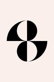 Modern Geometric Minimalist Art in Black and White No. 8 by Dina Dankers