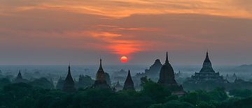 Nyaung-U Township: Sunrise in Old Bagan by Maarten Verhees