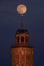 Tour de l'église avec la pleine lune, Deventer par Adelheid Smitt Aperçu