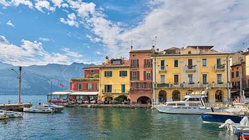 Old town of Malcesine with harbour on Lake Garda