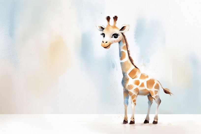 Dreamy giraffe watercolour art by Art & Soul Creations
