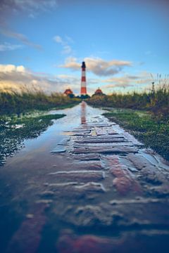 Historischer Stockenstieg am Leuchtturm Westerhever von Florian Kunde