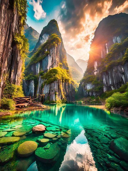 Landschaft mit Berge von Mustafa Kurnaz