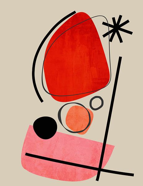 Abstract Rood Roze van Georgia Chagas
