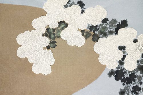 Estampe japonaise vintage : Fleurs de Momoyousa (Kamisaka Sekka)