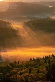 Sunrise over Corfu from Emperor William II Observatory with beautiful sun rays and light N by Leo Schindzielorz