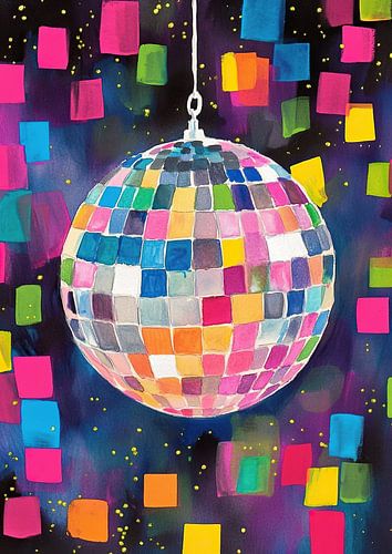 Night Fever: illustratie moderne discobal