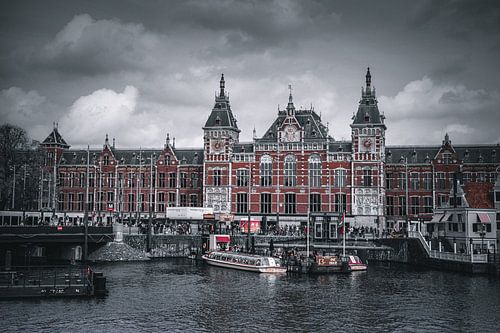 Traditional houses and bridges of Amsterdam