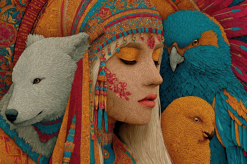 spirituelles Leben mit Frauenporträt von Egon Zitter