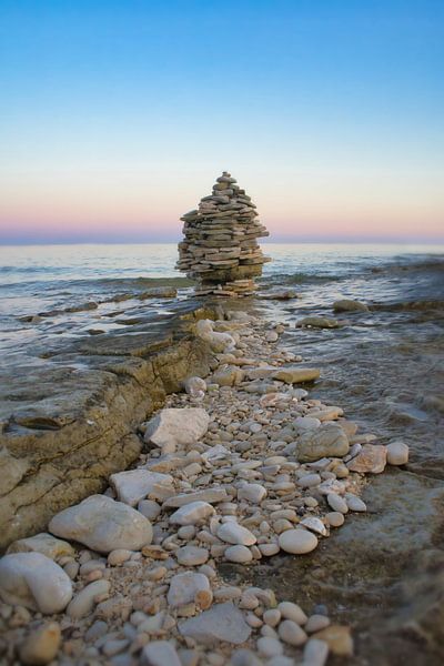 Stone man, pile of stones. by Hille Bouma