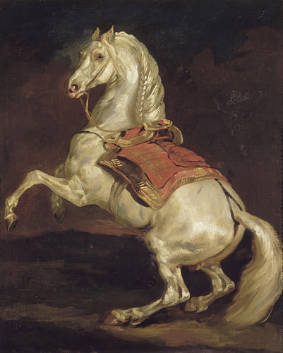 Théodore Géricault – Prancing Stallion with a Red Saddlecloth, named Tamerlan, 1814 by Atelier Liesjes
