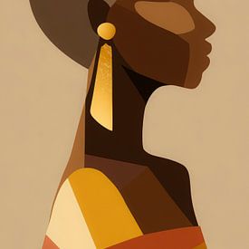 Geometrisch portret van Afrikaanse vrouw van But First Framing