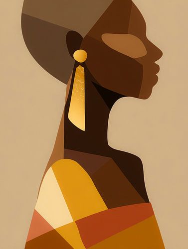 Geometrisches Porträt einer afrikanischen Frau von But First Framing