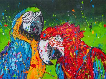 Parrots in love by Happy Paintings