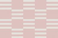Schaakbordpatroon. Moderne abstracte minimalistische geometrische vormen in roze en wit 8 van Dina Dankers thumbnail