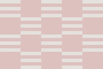 Schaakbordpatroon. Moderne abstracte minimalistische geometrische vormen in roze en wit 8 van Dina Dankers