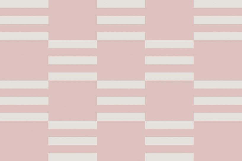 Schaakbordpatroon. Moderne abstracte minimalistische geometrische vormen in roze en wit 8 van Dina Dankers