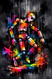 Neon Puppet Motion – Strings of Color Energy von ButterflyPix