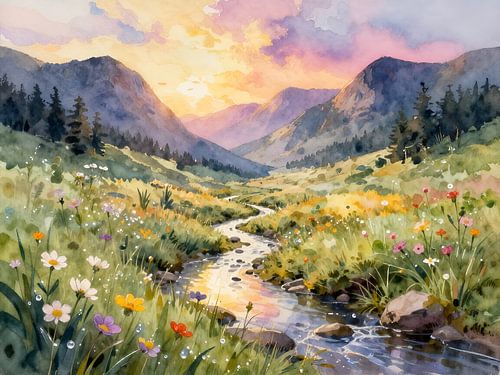 Bloemental in het avondlicht