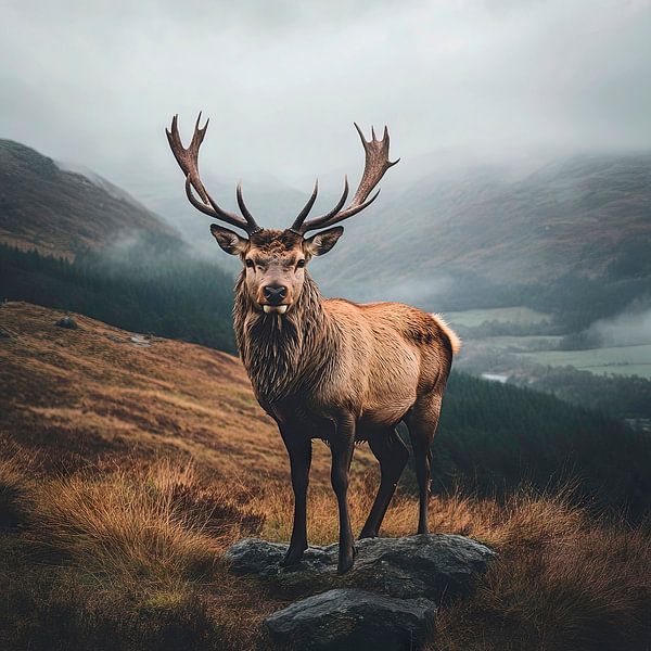 Majestic stag in the wild by Poster Art Shop