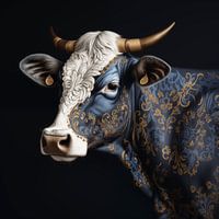 Koe in Delfts Blauw