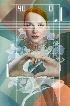 Lola, Love Game (1 of 4); greyish shades of green, terra, white by Blikstjinder by Betty J