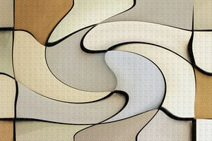 Abstract organische vormen in grijs beige tinten