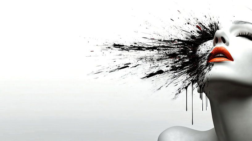 Porträt mit schwarzem Tintenakzent von Frank Heinz