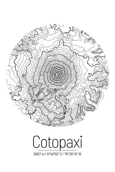 Cotopaxi | Kaart Topografie (Minimaal) van ViaMapia