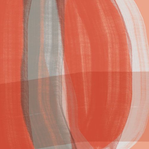 Moderne abstracte minimalistische kunst in taupe en terracotta