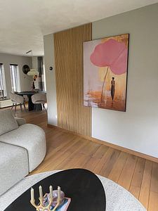 Japandi, Seerose rosa und gold II