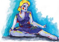 De paarse vrouw mixedmedia