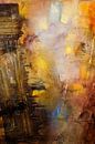 Crossing - abstracte compositie in geel, goud en oker van Annette Schmucker thumbnail