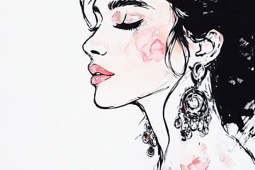 Femme élégante avec des boucles d'oreilles